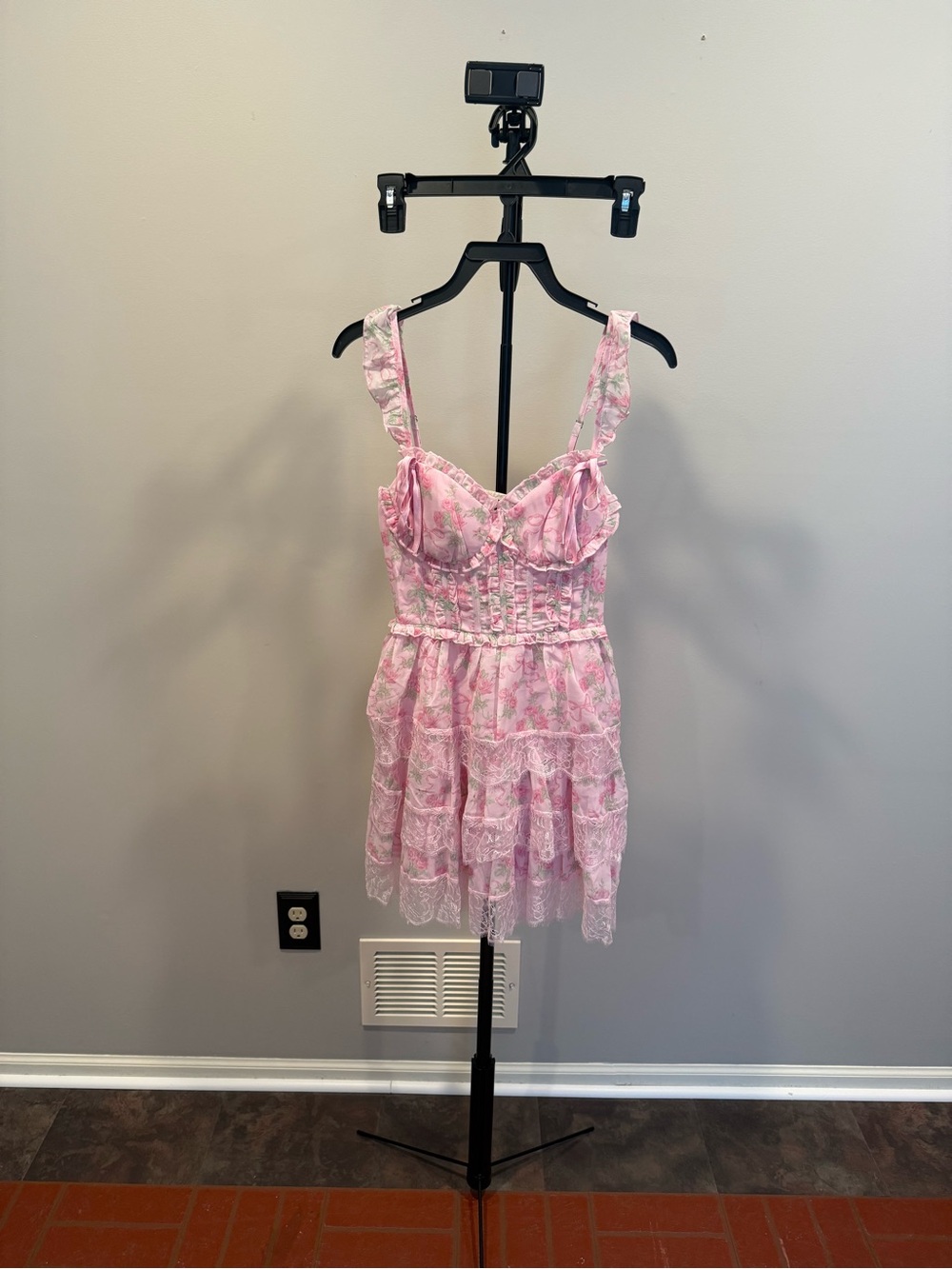 Altar'd State Pink Floral Lace-Up Sundress - Picture 4 of 6